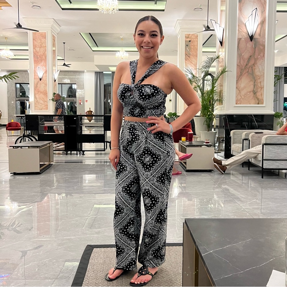 Black and White Bandana Jumpsuit